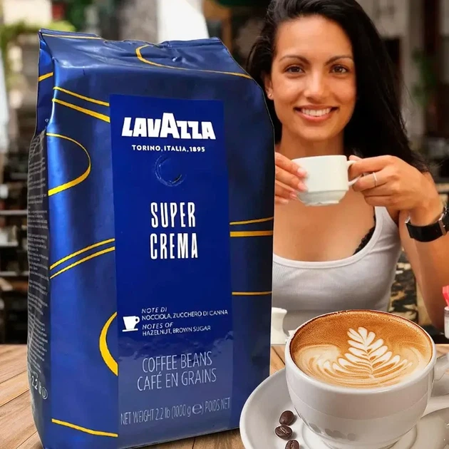 Кава в зернах Lavazza Super Crema 900г Зернова кава арабика в пачці Лавазза (34) - изображение 4