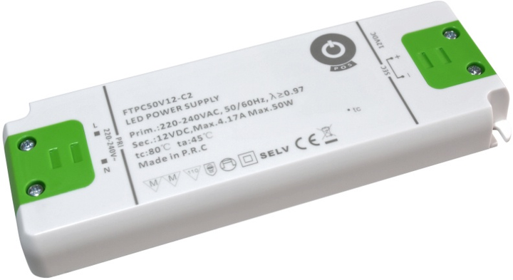 Zasilacz POS LED Driver 12V/4.16A CV SSVF series FTPC50V12-C2 (5902135149164) - obraz 1