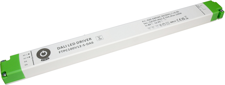 Блок живлення POS LED Driver 12В/8.3A CV DALI Type 6 Push Dimming FTPC100V12-S-DA6 (5902135154564) - зображення 1