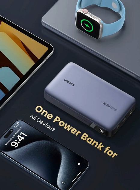 Powerbank Ugreen PB720 20000mAh 100W Two-way FC Grey (6941876221868) - obraz 8