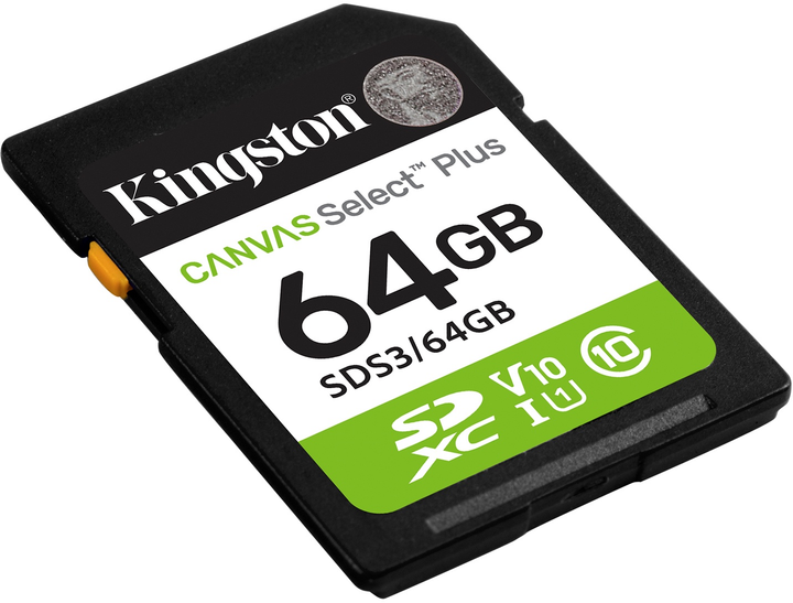 Kingston SDXC 64GB Canvas Select Plus Class 10 UHS-I U1 V10 (SDS3/64GB) - obraz 2