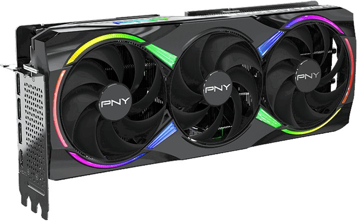 Karta graficzna PNY PCI-Ex GeForce RTX 5070 Ti EPIC-X RGB Triple Fan Plus OC Black 16GB GDDR7 (256bit) (2640/28000) (HDMI, 3 x DisplayPort) (VCG5071T16TFXXPB1-O) - obraz 3