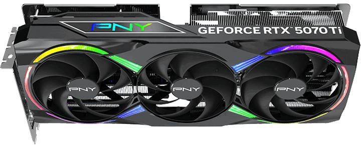 Karta graficzna PNY PCI-Ex GeForce RTX 5070 Ti EPIC-X RGB Triple Fan Plus OC Black 16GB GDDR7 (256bit) (2640/28000) (HDMI, 3 x DisplayPort) (VCG5071T16TFXXPB1-O) - obraz 5