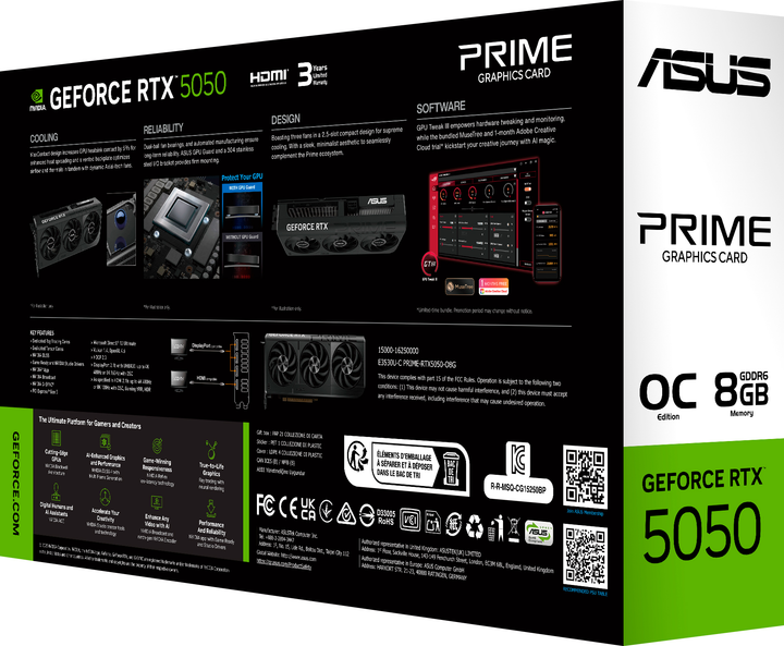 Відеокарта ASUS PCI-Ex GeForce RTX 5050 Prime OC Black 8GB GDDR6 (128bit) (2707/20000) (HDMI, 3 x DisplayPort) (PRIME-RTX5050-O8G) - зображення 16