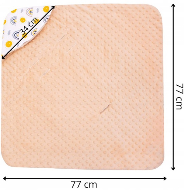 Kocyk do fotelika samochodowego Springos beżowy 77x77 cm (5907719491936) - obraz 6