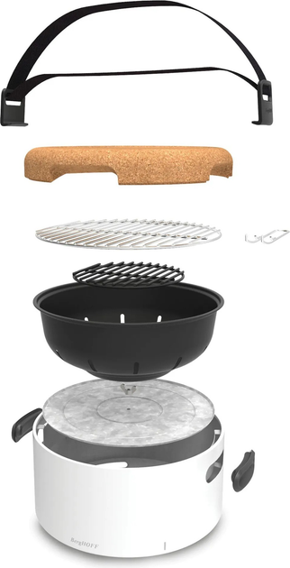 Grill stołowy BergHOFF 35 x 35 x 22 cm Biały (5413821058245) - obraz 3
