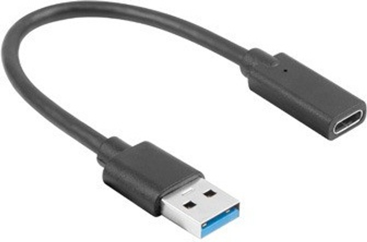 Adapter Lanberg USB-C - USB-A 0.15 m Black (AD-UC-UA-03) - obraz 1