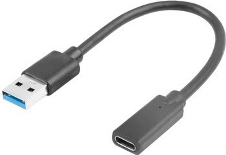 Adapter Lanberg USB-C - USB-A 0.15 m Black (AD-UC-UA-03) - obraz 2