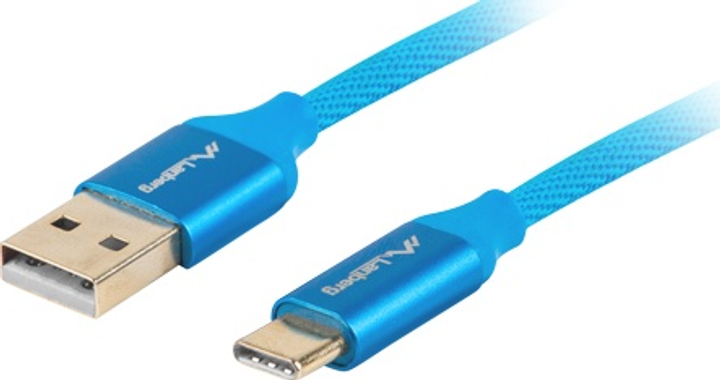 Kabel Lanberg USB-A - USB-C 1.8 m Blue (CA-USBO-22CU-0018-BL) - obraz 1