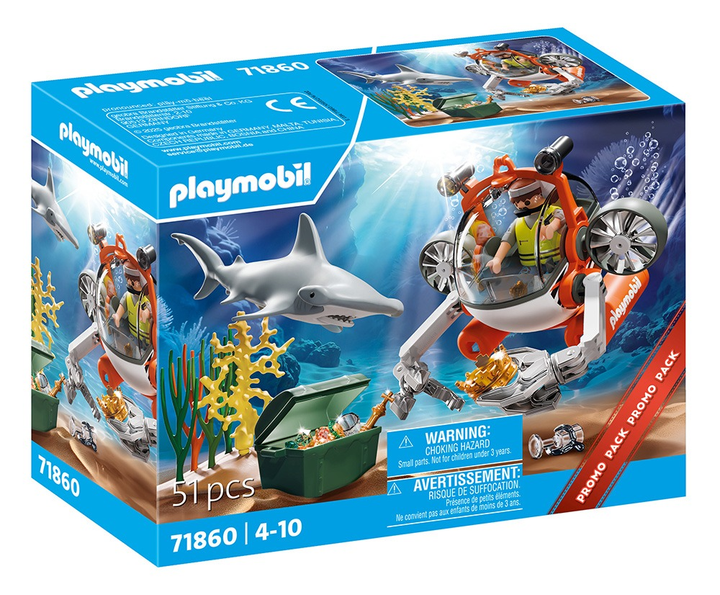 Набір із фігурками Playmobil Полювання за скарбами на підводному човні 51 шт 71860 (4008789718600) - зображення 1