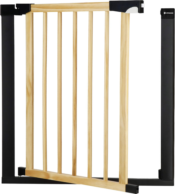 Bramka ochronna Springos brązowo-czarna 75-110 cm (5907719470566) - obraz 1