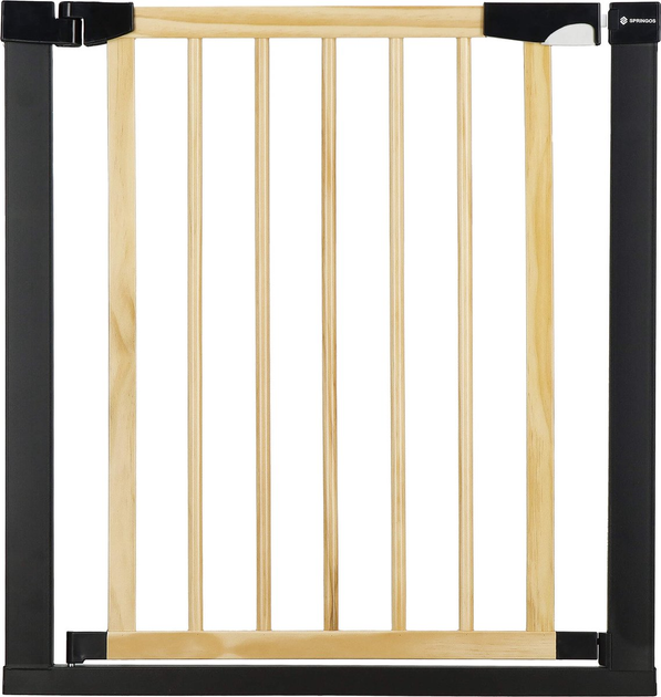 Bramka ochronna Springos brązowo-czarna 75-110 cm (5907719470566) - obraz 2