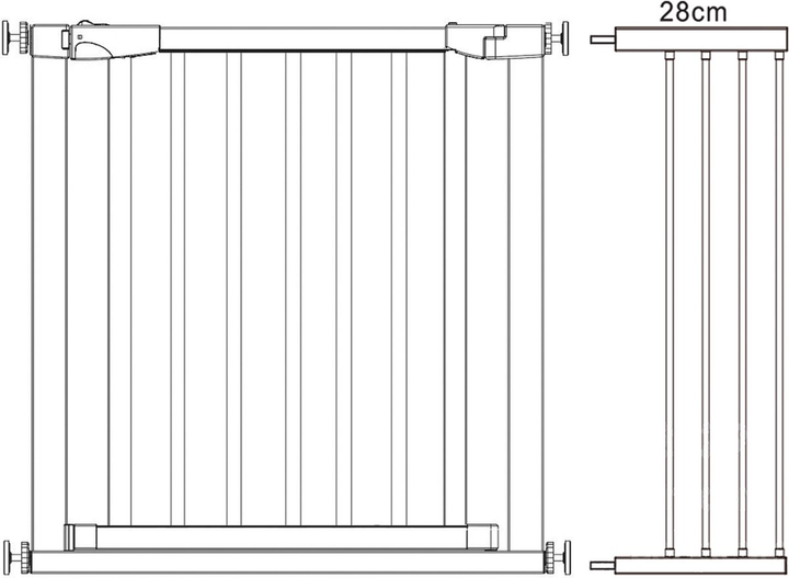 Bramka ochronna Springos brązowo-czarna 75-110 cm (5907719470566) - obraz 13