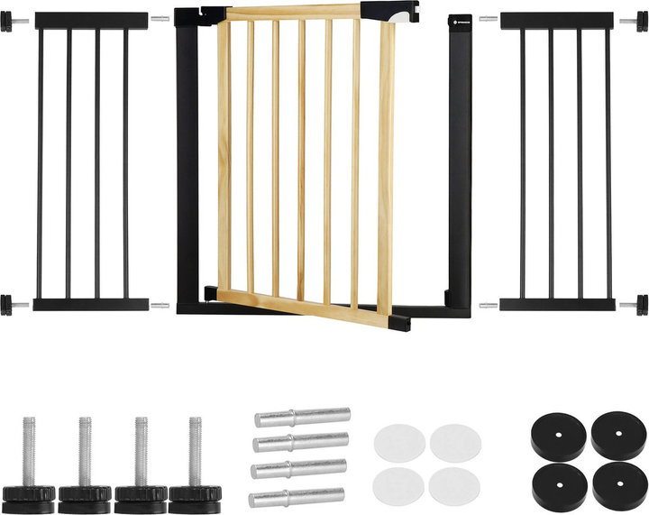 Bramka ochronna Springos brązowo-czarna 75-124 cm (5907719470597) - obraz 2