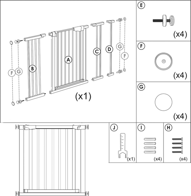 Bramka ochronna Springos brązowo-czarna 75-124 cm (5907719470597) - obraz 7