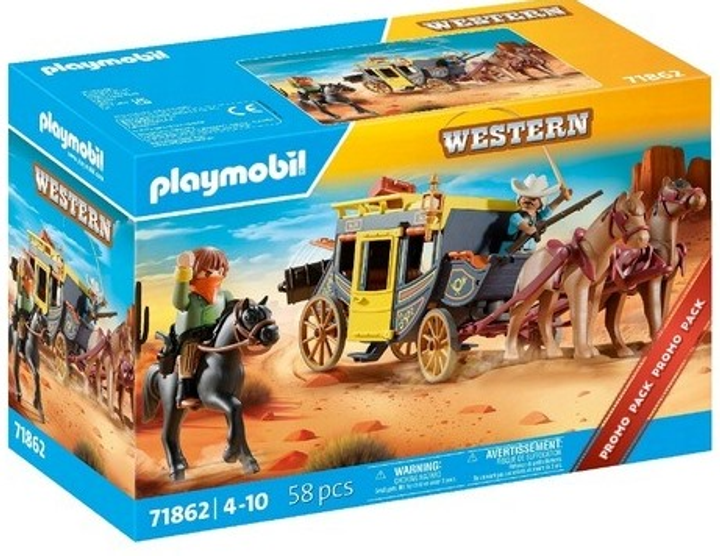 Zestaw z figurkami Playmobil History Napad na dyliżans na Dzikim Zachodzie 58 szt 71862 (4008789718624) - obraz 1