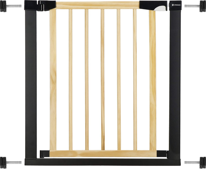 Bramka ochronna Springos brązowo-czarna 75-89 cm (5907719470542) - obraz 2