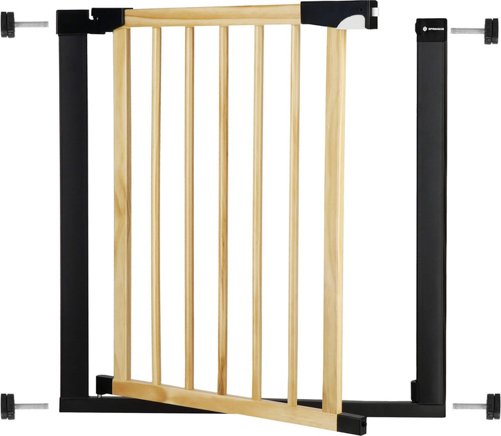 Bramka ochronna Springos brązowo-czarna 75-89 cm (5907719470542) - obraz 3