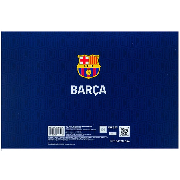 Набір альбомів для малювання Kite FC Barcelona 24 аркуші A4 на скобі 12 шт (BC25-242) - зображення 4