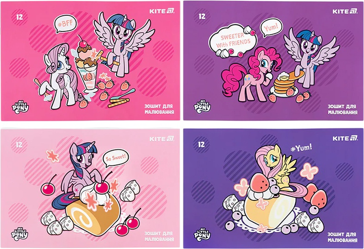 Набір зошитів для малювання Kite My Little Pony 12 аркушів A4 на скобі 20 шт (LP25-241) - зображення 1