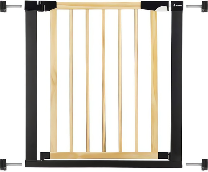Bramka ochronna Springos brązowo-czarna 75-82 cm (5907719470535) - obraz 3