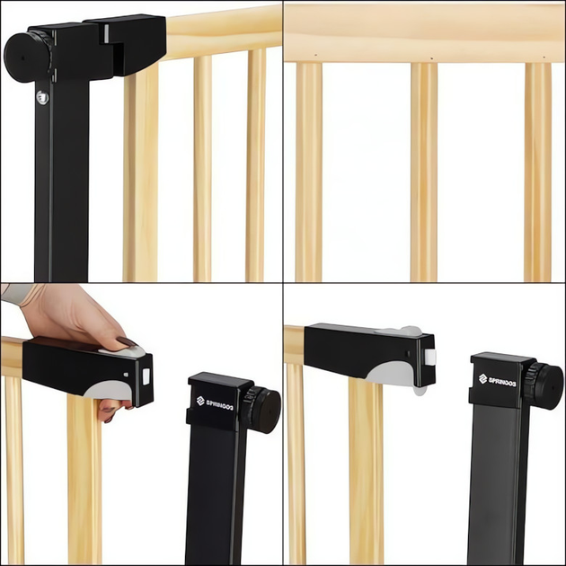 Bramka ochronna Springos brązowo-czarna 75-82 cm (5907719470535) - obraz 10