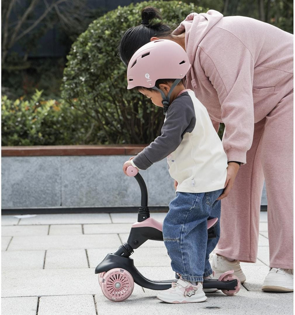 Самокат дитячий Qplay Sema Evo 3 в 1 Coral Pink (6310) (5061047482049) - зображення 14