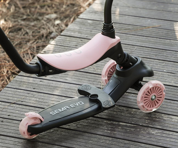 Самокат дитячий Qplay Sema Evo 3 в 1 Coral Pink (6310) (5061047482049) - зображення 16