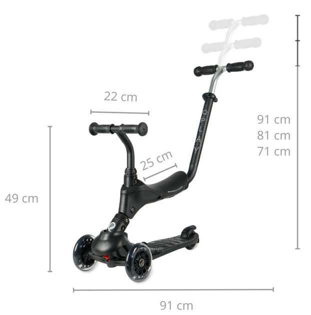 Самокат дитячий Qplay Sema Pro 3 в 1 Black (5690) (5061047481233) - зображення 9
