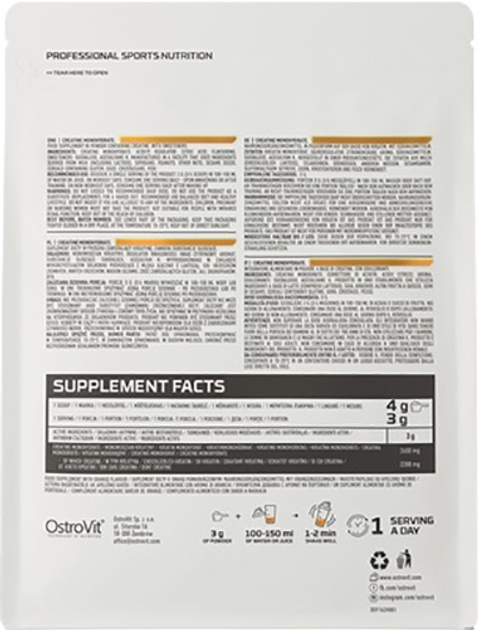 Креатин OstroVit Creatine 300 г Апельсин (5902232611793) - зображення 2