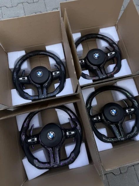 Руль из кованого карбону фіолетовий BMW M + Led екран F-Series F15 F16 F20 F21 F25 F26 F30 F31 F32 F34 F35 F36 - Фото 2 Руль из кованого карбону фіолетовий BMW M + Led екран F-Series F15 F16 F20 F21 F25 F26 F30 F31 F32 F34 F35 F36 - изображение 2