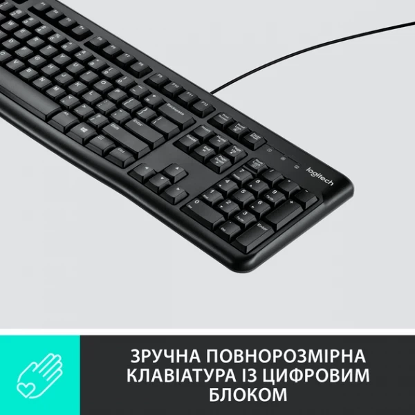 Клавіатура Logitech k120 (920-002643) Black, usb, стандартна, українська розкладка - зображення 2