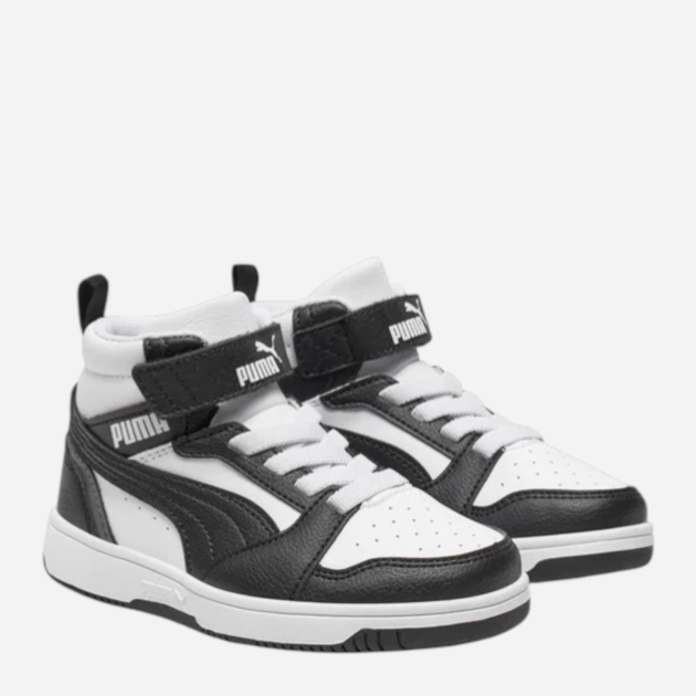 Дитячі демісезонні черевики для хлопчика Puma Rebound V6 Mid AC+ PS 39383201 28 (10UK) Чорні (4065454846686) - зображення 2
