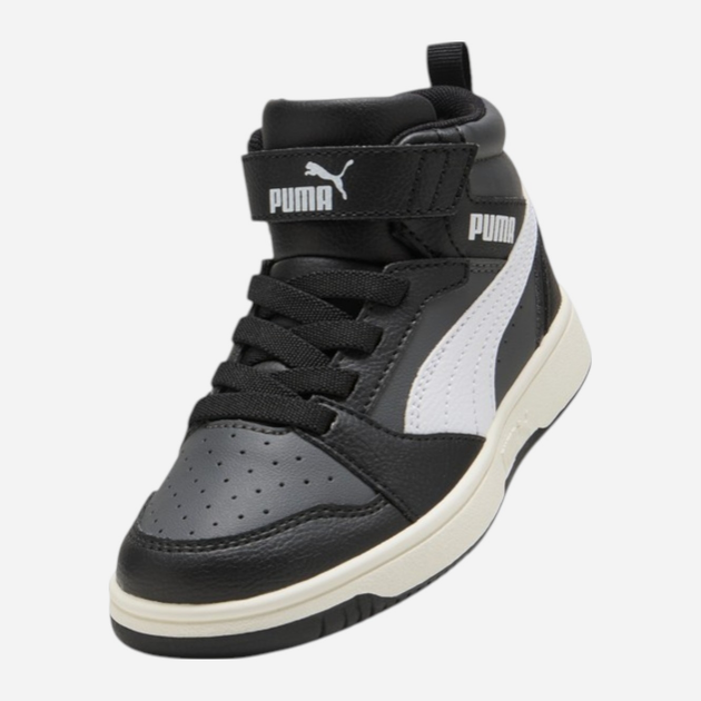 Дитячі демісезонні черевики для хлопчика Puma Rebound V6 Mid AC+ PS 39383229 32 (13UK) Чорні (4069156712621) - зображення 4