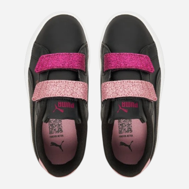 Дитячі кеди для дівчинки Puma Smash 3.0 L Glitter Velcro V PS 39560907 29 (11UK) Чорні (4069156882294) - зображення 4