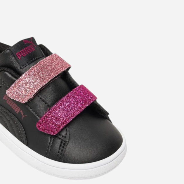 Дитячі кеди для дівчинки Puma Smash 3.0 L Glitter Velcro V Inf 39561007 26 (8.5UK) Чорні (4069156920828) - зображення 6