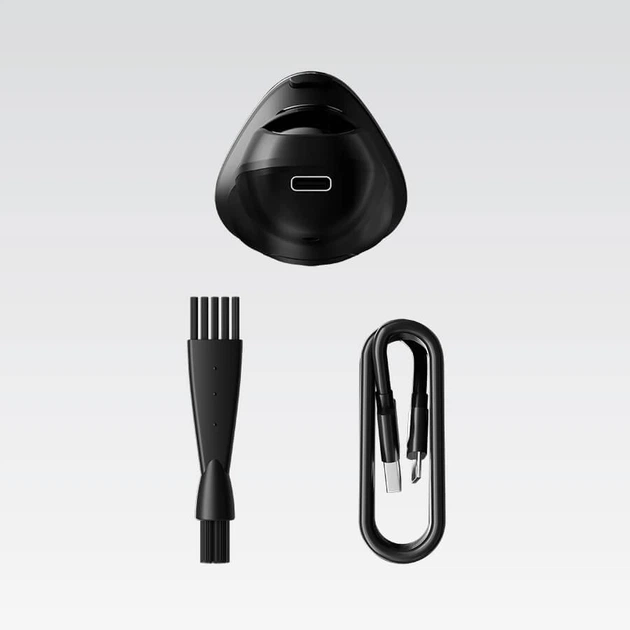 Акумуляторна електробритва для гоління бороди та вусів з USB Maestro MR-673 Pro Чорний + Щітка - изображение 3