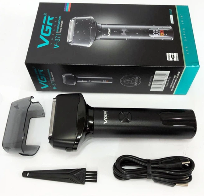 Акумуляторна електробритва для гоління обличчя з USB та IPX5 VGR V-371 Pro Чорний + Щіточка для очищення - Фото 7 Акумуляторна електробритва для гоління обличчя з USB та IPX5 VGR V-371 Pro Чорний + Щіточка для очищення - изображение 7