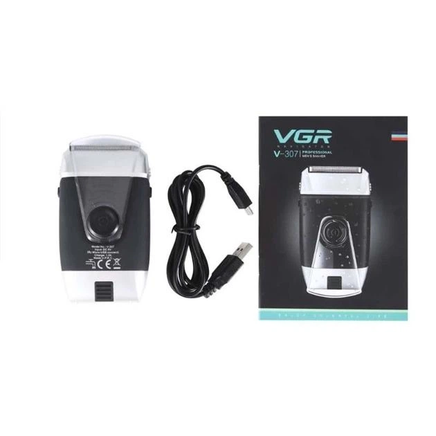Акумуляторна електробритва для голення обличчя з VGR V-307 Pro Чорний + Захисний колпачок - Фото 6 Акумуляторна електробритва для голення обличчя з VGR V-307 Pro Чорний + Захисний колпачок - зображення 6