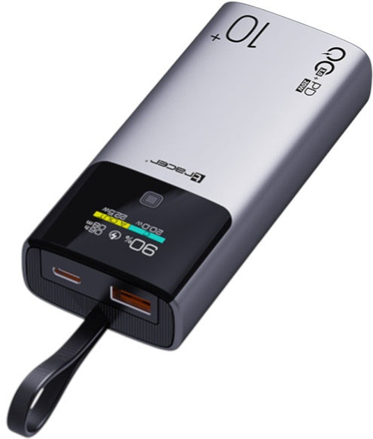 Powerbank Tracer Comet 10000mAh screen PD+QC Silver (5907512876756) - obraz 2
