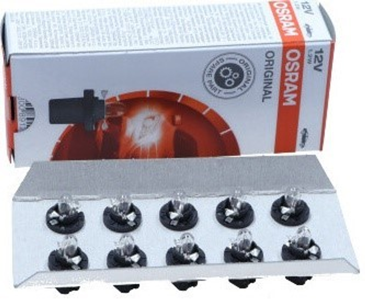 Набір лампочок розжарювання OSRAM B8.5D 1.2W 12V 10 шт. (4050300891255) - зображення 1