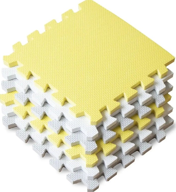 Mata piankowa puzzle KinderKraft Luno 150 x 180 cm 30 elementów Żółto-szara (5902533913602) - obraz 4