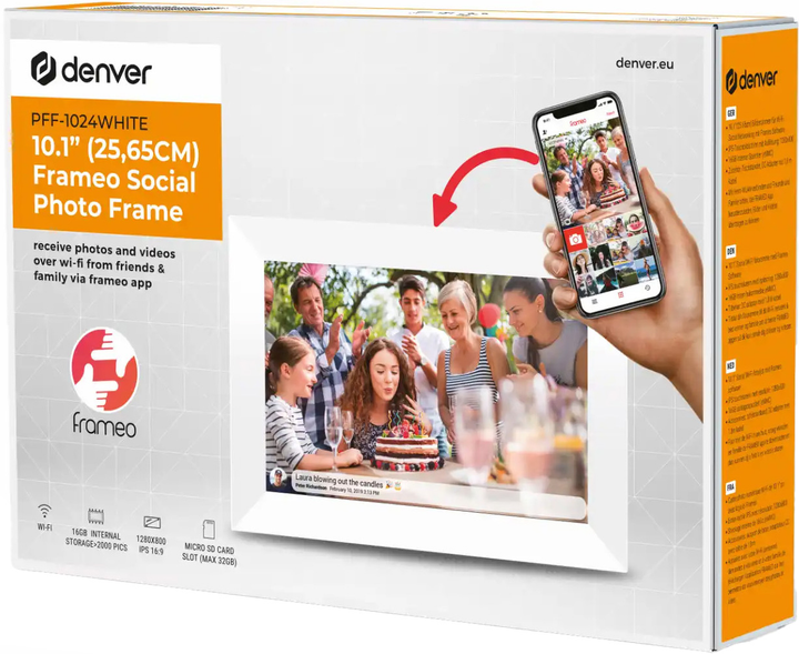 Ramka cyfrowa na zdjęcia Denver PFF-1024WMK2 White - obraz 7
