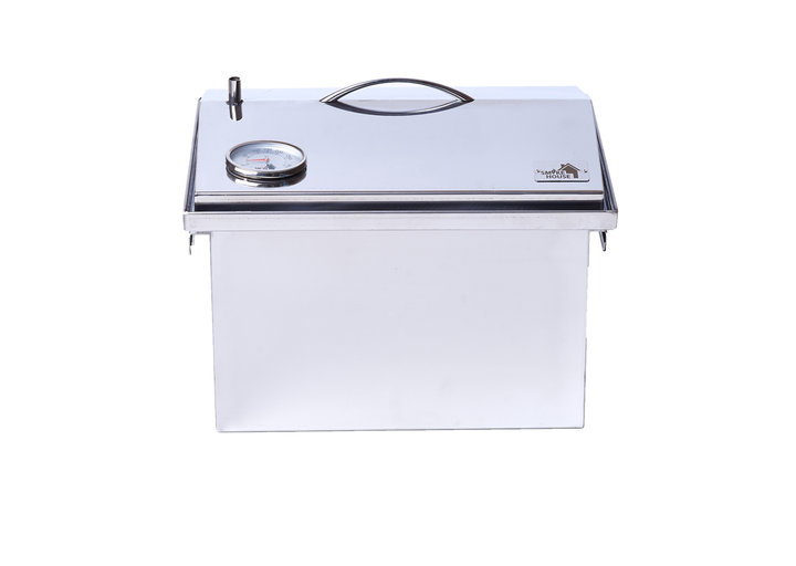 Коптильня SmokeHouse M DeLuxe 400х300х320 мм до 4 кг для горячего копчения с термометром и аксесуарами нержавеющая сталь - Фото 2 Коптильня SmokeHouse M DeLuxe 400х300х320 мм до 4 кг для горячего копчения с термометром и аксесуарами нержавеющая сталь - изображение 2