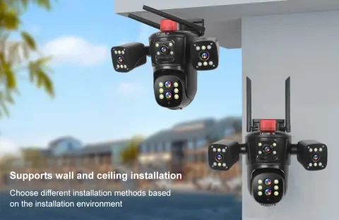 Видеокамера 4K Multi Lens 4 экранные 360-градусные камеры IP-камера четыре объектива - изображение 2