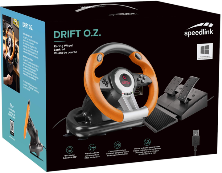 Руль и педали Speedlink Drift O.Z. Black-Orange