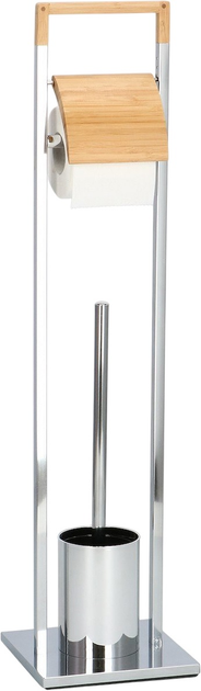 Stojak na papier toaletowy i szczotkę do Wc Springos 2w1 75.5 x 18.5 x 18.5 cm (5907719409870) - obraz 2