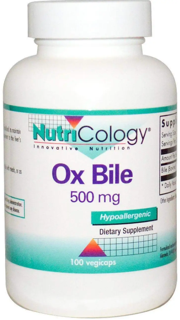 Екстракт бичачої жовчі Nutricology Ox Bile 500 мг 100 капсул в упаковці (ARE-575103) - Фото 1 Екстракт бичачої жовчі Nutricology Ox Bile 500 мг 100 капсул в упаковці (ARE-575103) - зображення 1