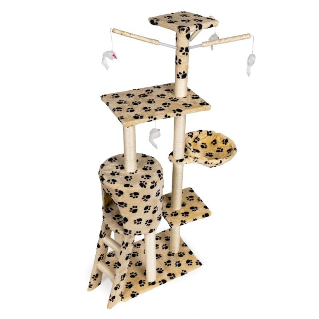 Drapak dla kota Petsi domek drzewo legowisko 138 cm XL odciski łapek (5903089065937) - obraz 4