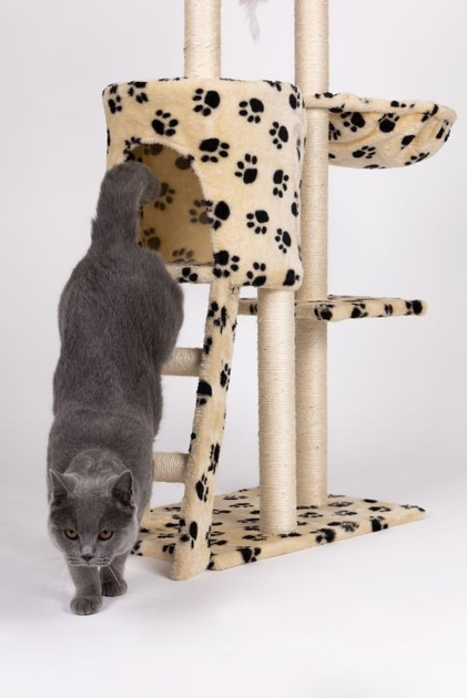 Drapak dla kota Petsi domek drzewo legowisko 138 cm XL odciski łapek (5903089065937) - obraz 9